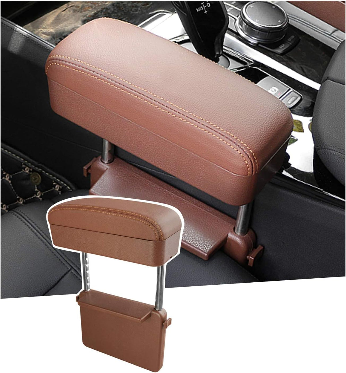 White Adjustable Car Armrest Pad Y975
