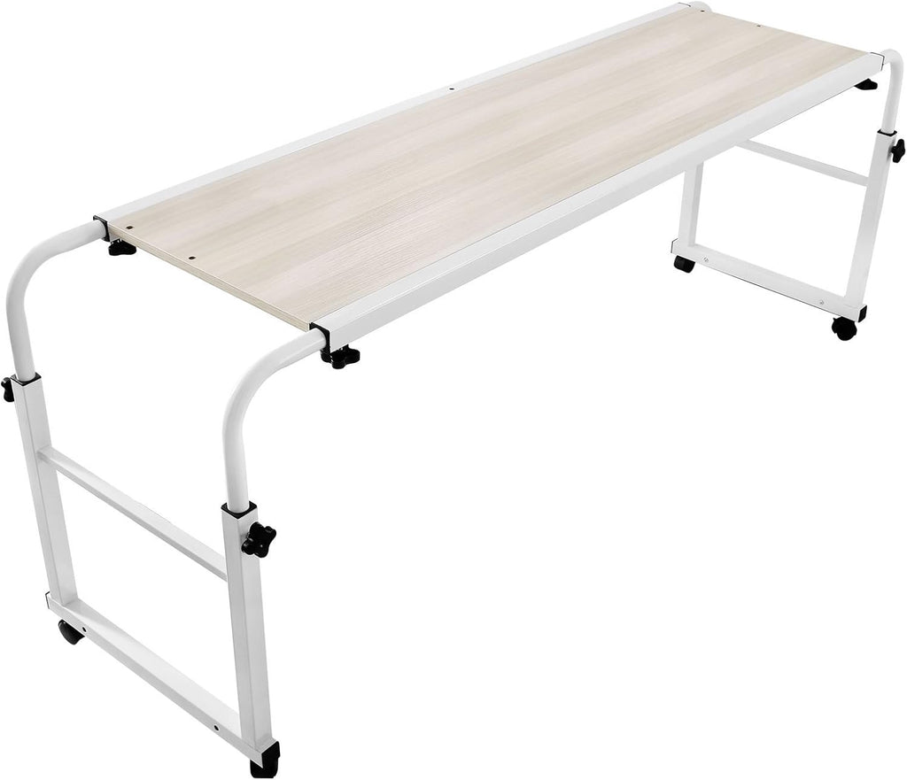 47 Inch Overbed Table with Wheels Rolling Bed Table Laptop Cart Computer Desk L351