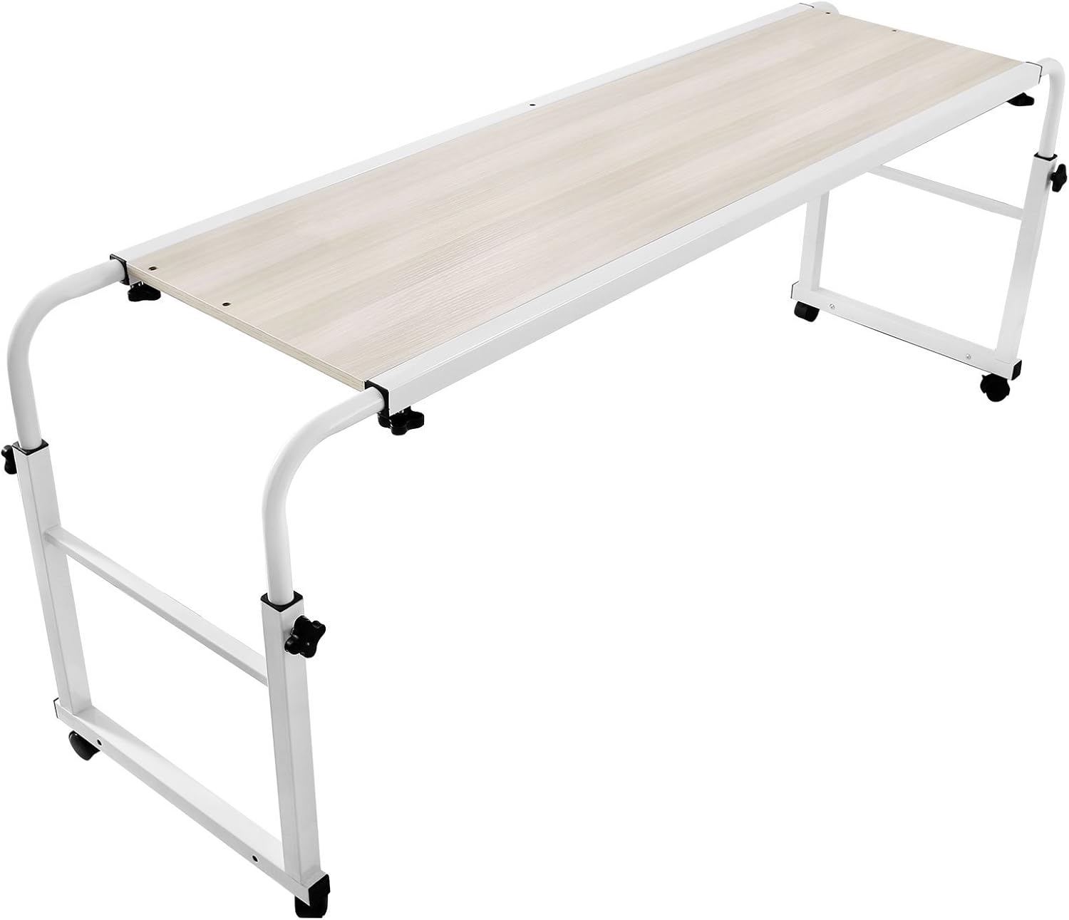 47 Inch Overbed Table with Wheels Rolling Bed Table Laptop Cart Computer Desk L351