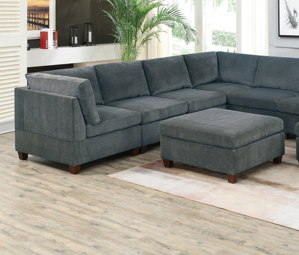 Grey Chenille Modular Sectional 9pc Set N48550