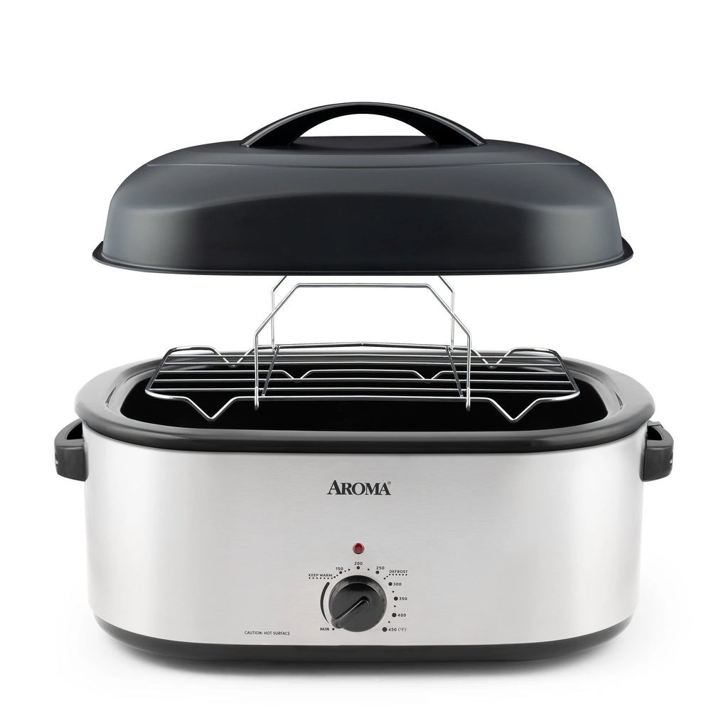 22 Quart Electric Roaster Oven with High-Dome & Self-Basting Lid, Stainless Steel K8063