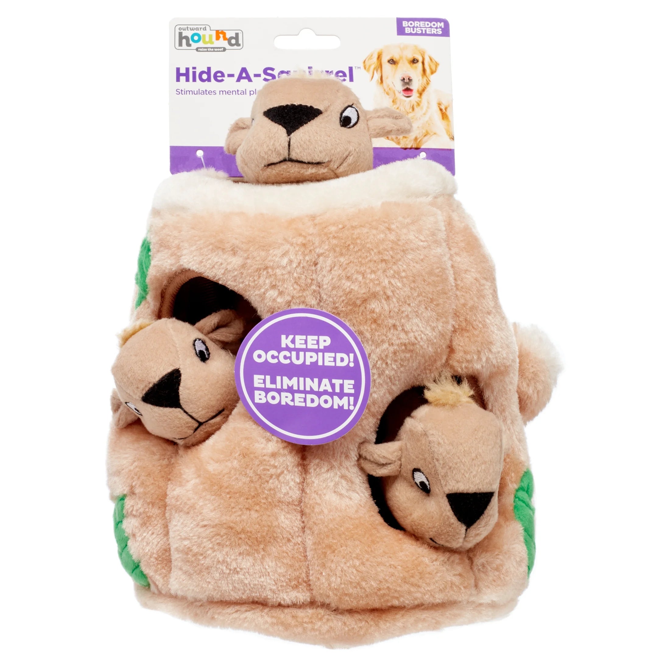 Hide A Squirrel Plush Dog Toy Puzzle, Brown, Large R744459