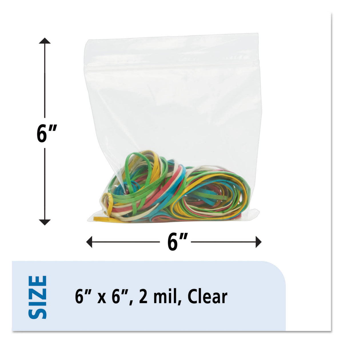 Clear 6 x 6 Zipper Seal Closure Bags, 1000/Carton Z63110