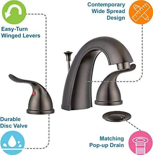 Venetian Bronze Plated Widespread Bathroom Faucet with Pop-Up Y1851
