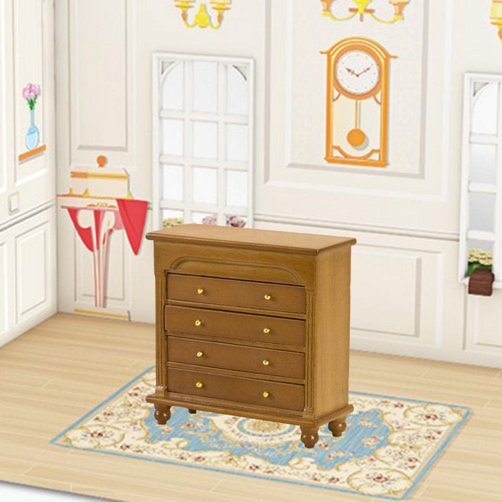 1/12 Scale Dollhouse Sideboard Miniature Cabinet Simulation Furniture Model walnut color B81347