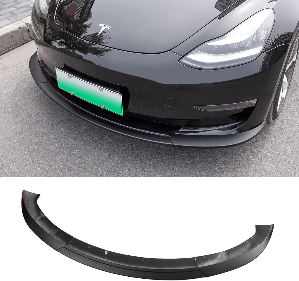 Matte Black Front Bumper Lip Kit Spoilers for Tesla Model 3 Z642