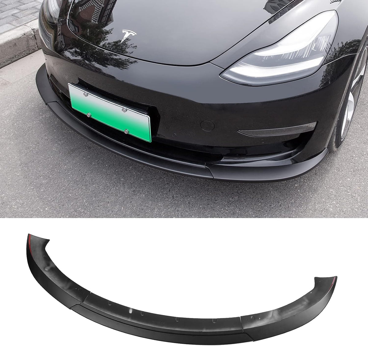Matte Black Front Bumper Lip Kit Spoilers for Tesla Model 3 Z642