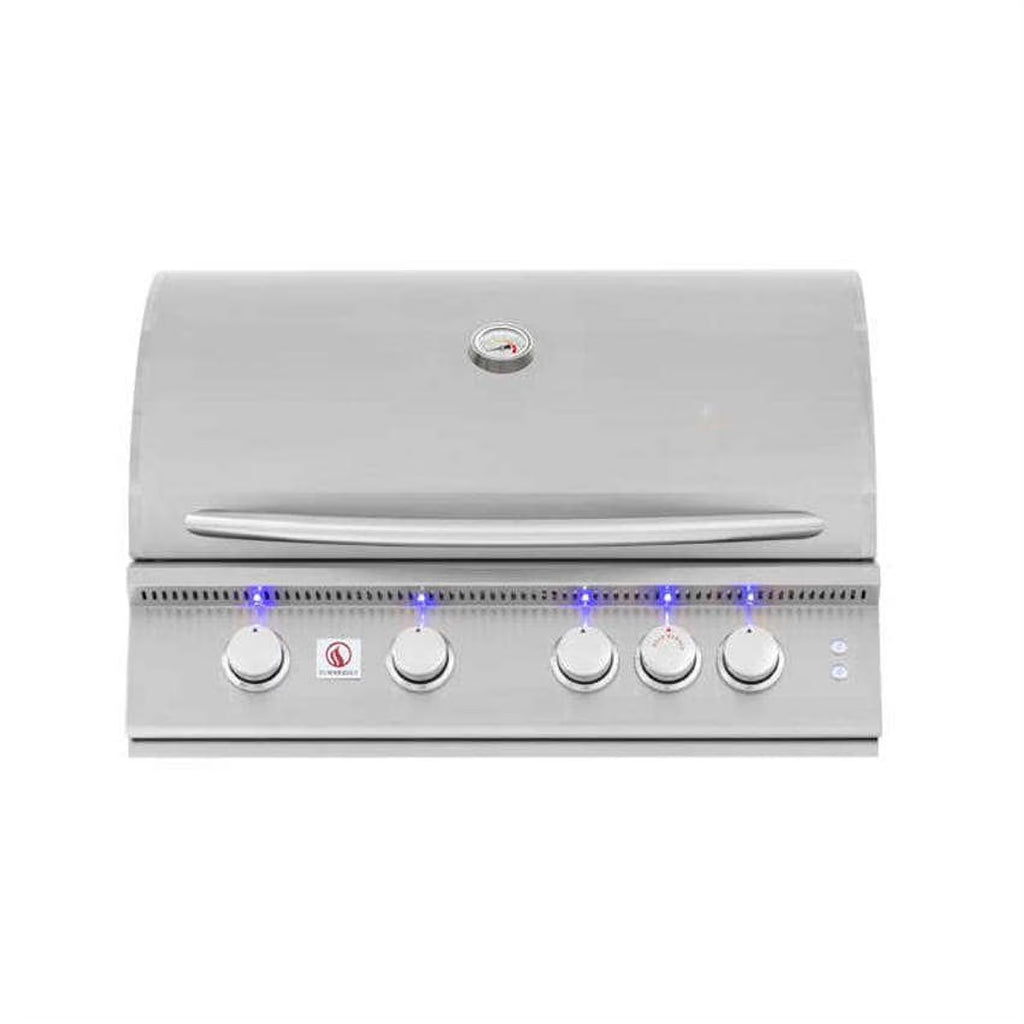 32-Inch 4-Burner Built-In Propane Gas Grill With Rear Infrared Burner W30871