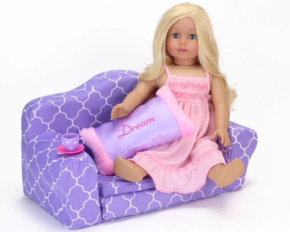 Plush Pull Out Couch/Double Bed for 18" Dolls J2699
