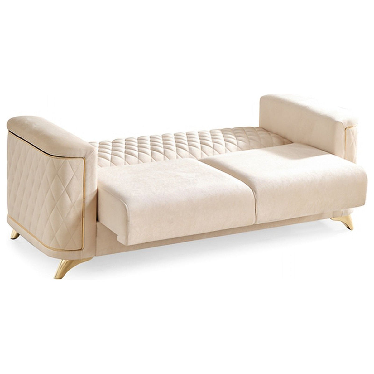 Ivory Velvet Loveseat M1104