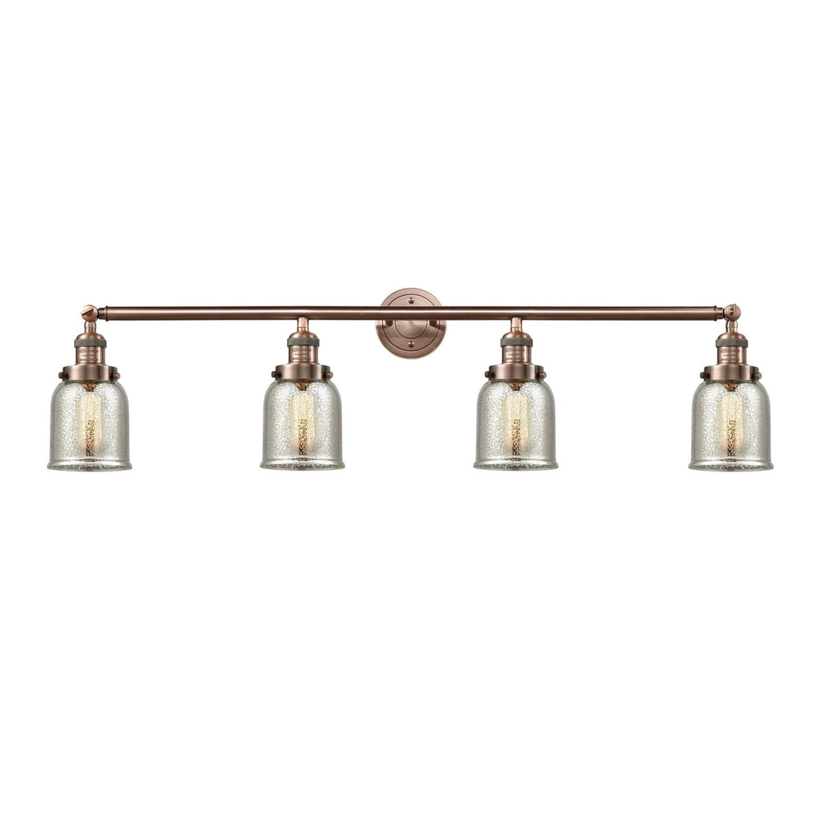 4 Light Small Bell 42 inch Adjustable Bathroom Fixture in Polished Nickel S1491