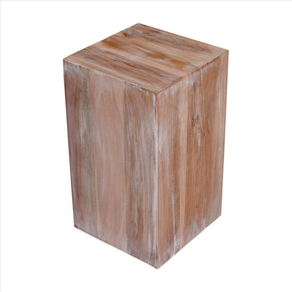 White Square Wooden End Table R1405