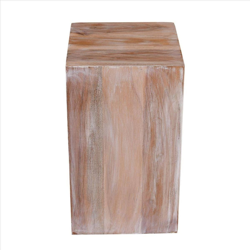 White Square Wooden End Table R1405
