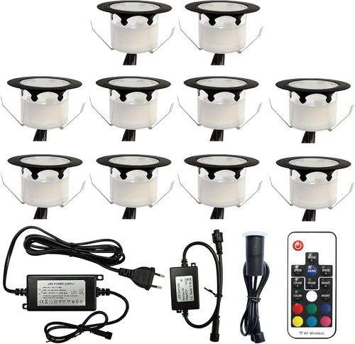 12 Pack IP67 Waterproof Dimmable Low Voltage Recessed LED Deck Light L890236