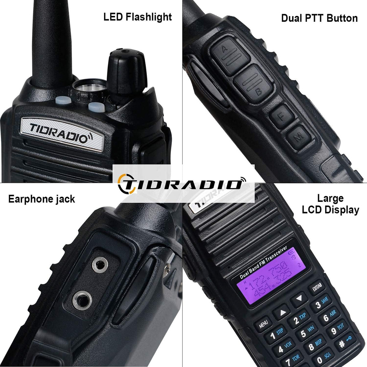 UV-82 Ham Radio Handheld 2 Way Radio with Programming Cable and Long Antenna (2Pack-Black) T329606