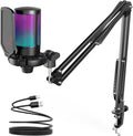 USB Gaming Microphone Kit, Condenser Cardioid Microphone Set with Arm Stand C57712