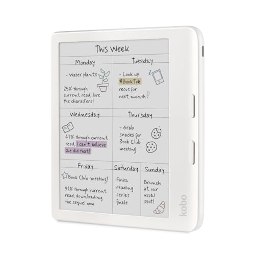 7 Glare-Free Colour E Ink Display eReader (White) P811796