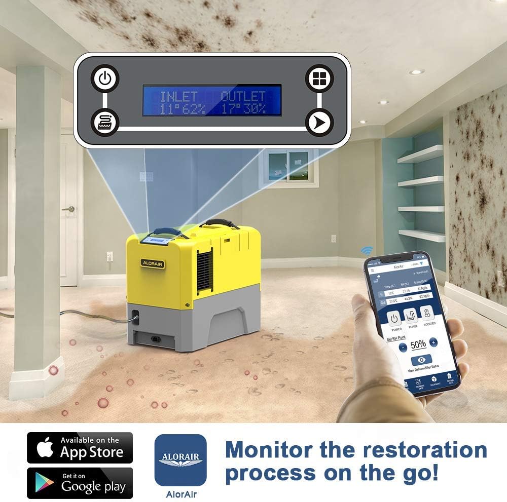 Yellow Commercial Dehumidifier with Pump E705283