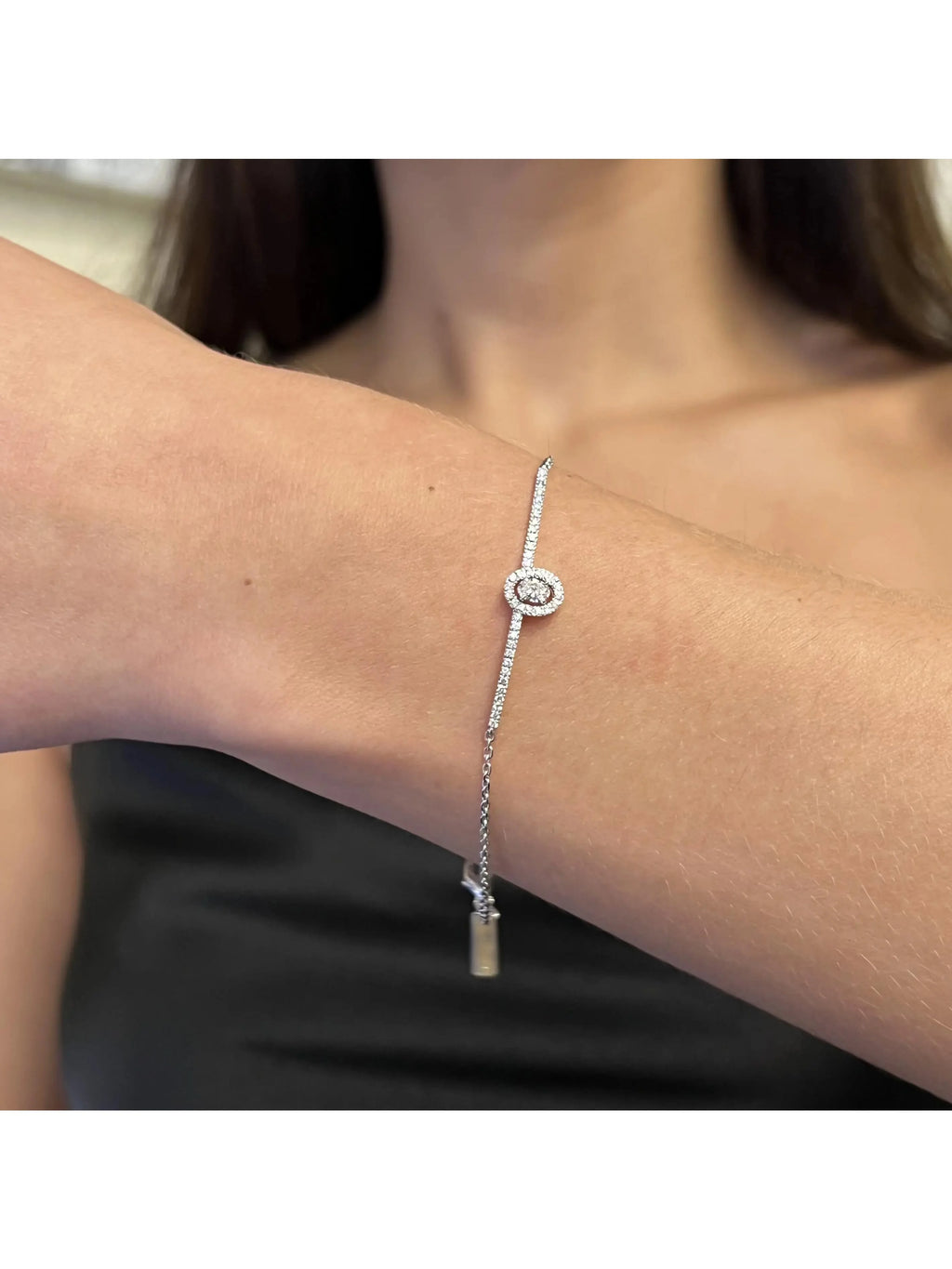 18K White Gold Diamond Chain Bracelet H994264