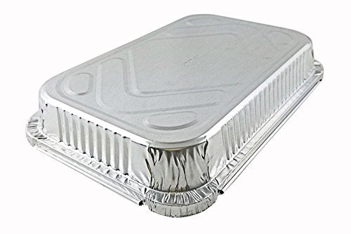 4 lb Oblong Aluminum Food Storage Pan with Board Lid, Pack of 50 V253115