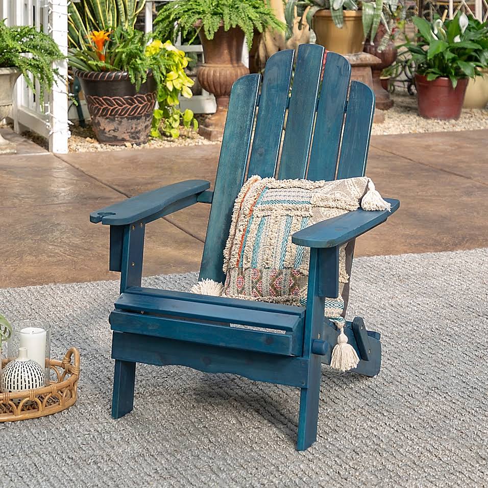 Navy Outdoor Folding Adirondack Chair J452097