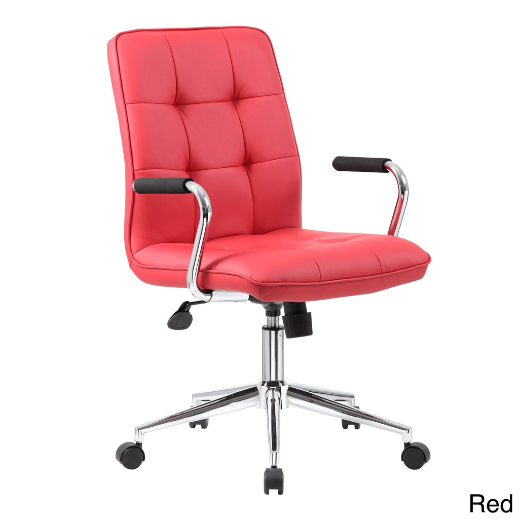 Red Faux Leather Office Chair X40858