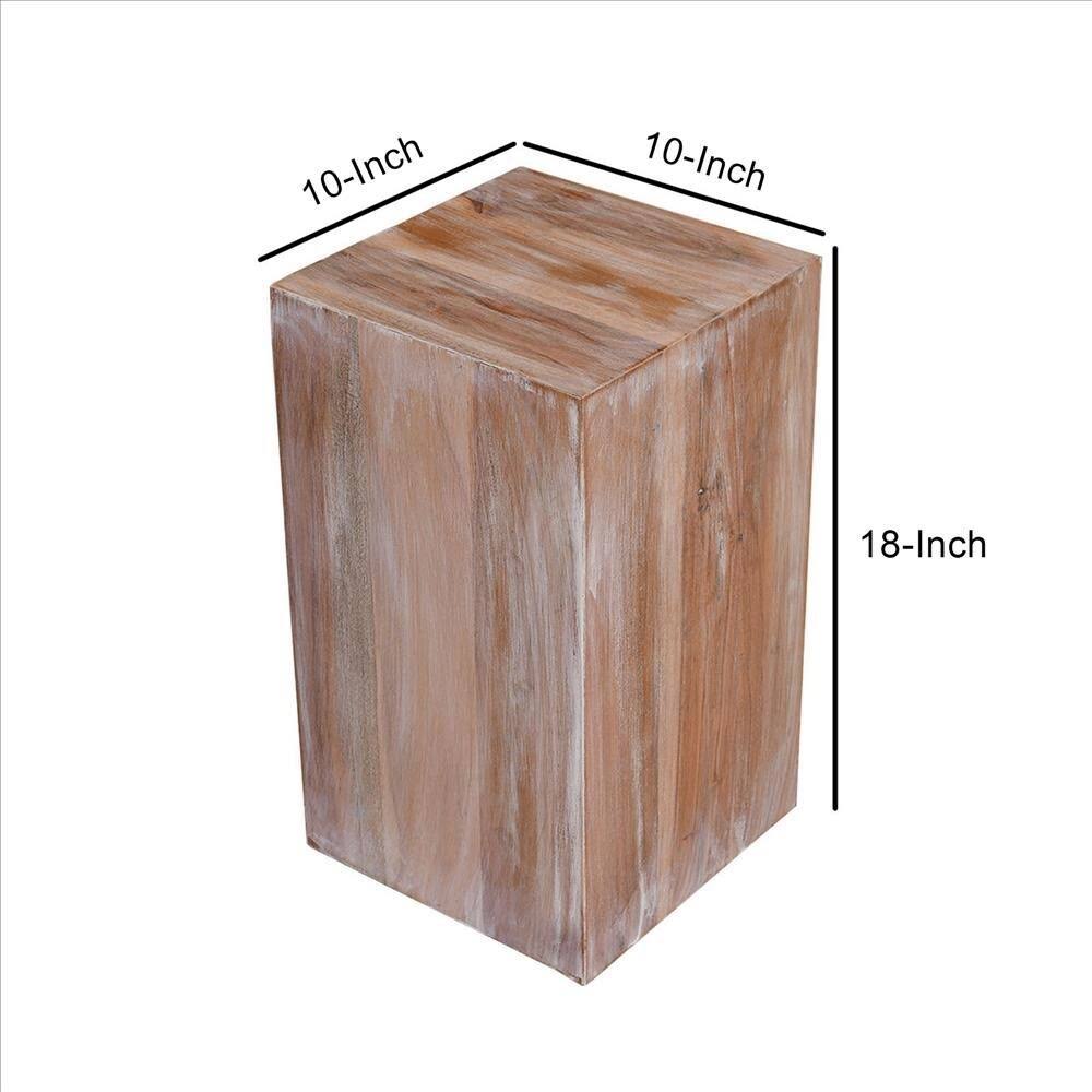 White Square Wooden End Table R1405