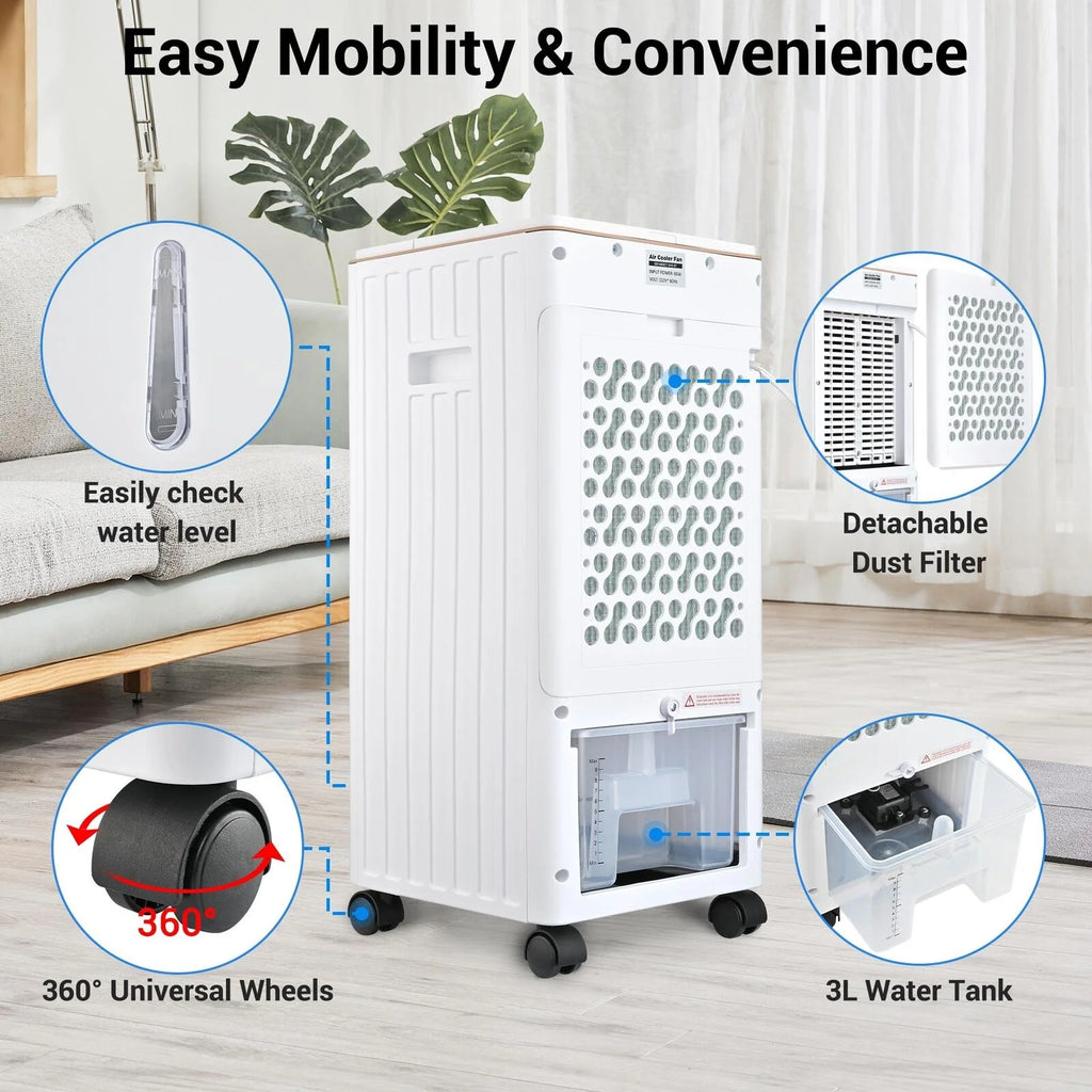 Portable Evaporative Air Cooler Fan with Remote Control T400