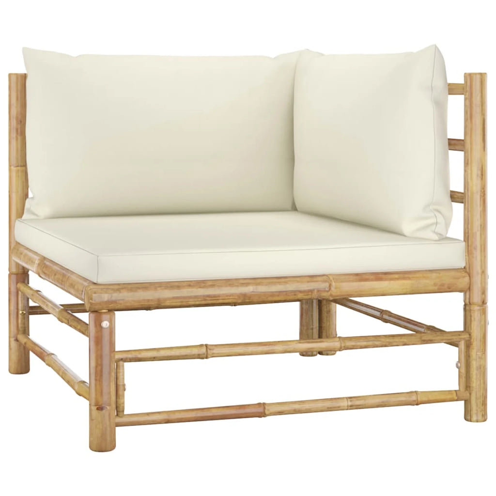 9 Piece Outdoor Sectional Sofa Set with Table Stool Bamboo Q51943
