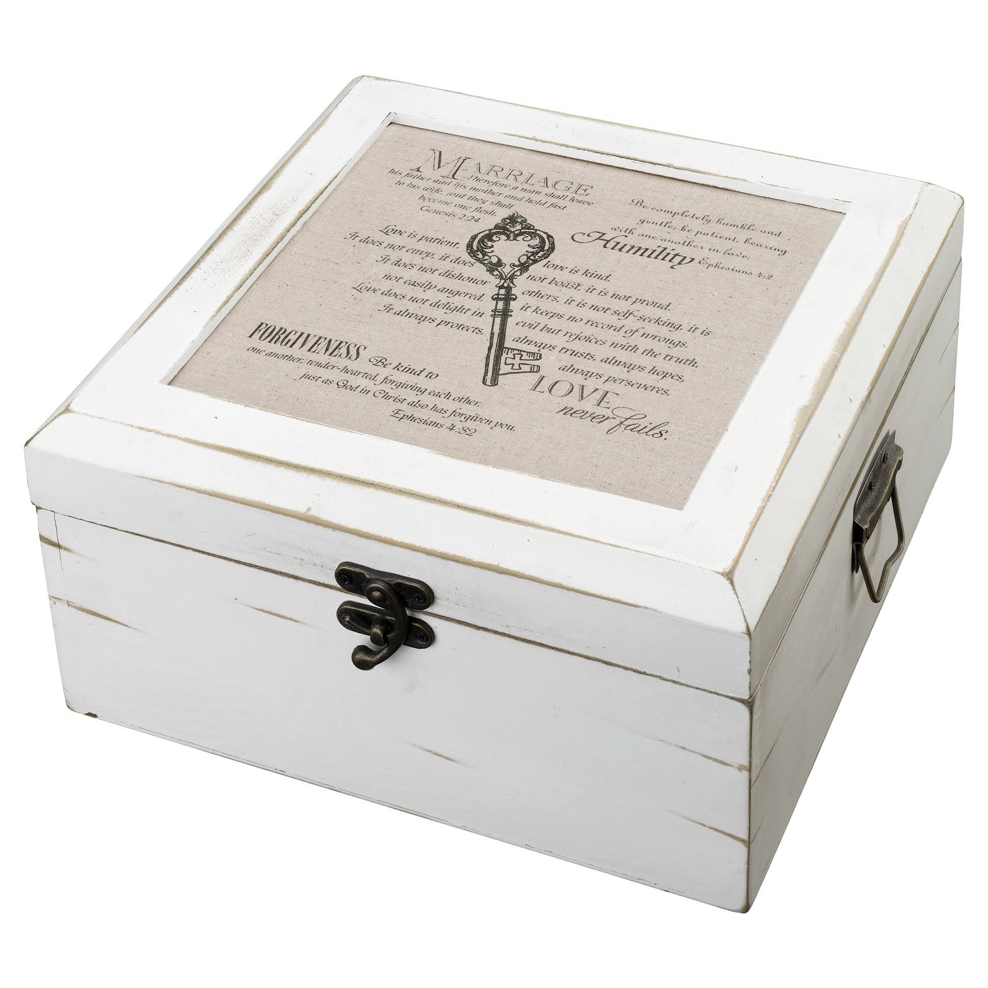 Antique White Christian Card Box K359