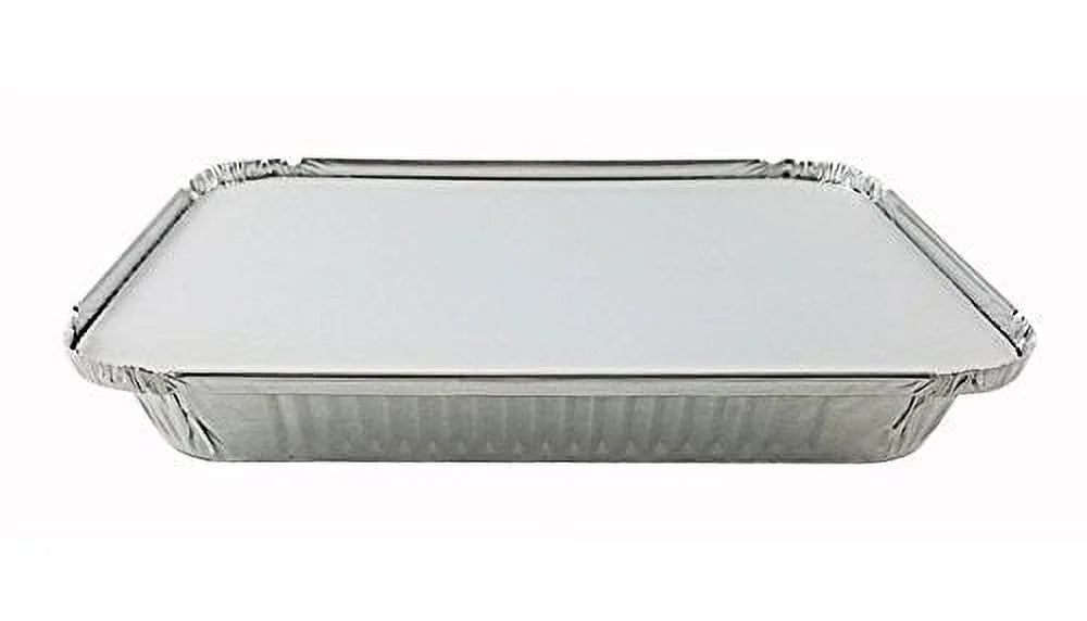 4 lb Oblong Aluminum Food Storage Pan with Board Lid, Pack of 50 V253115