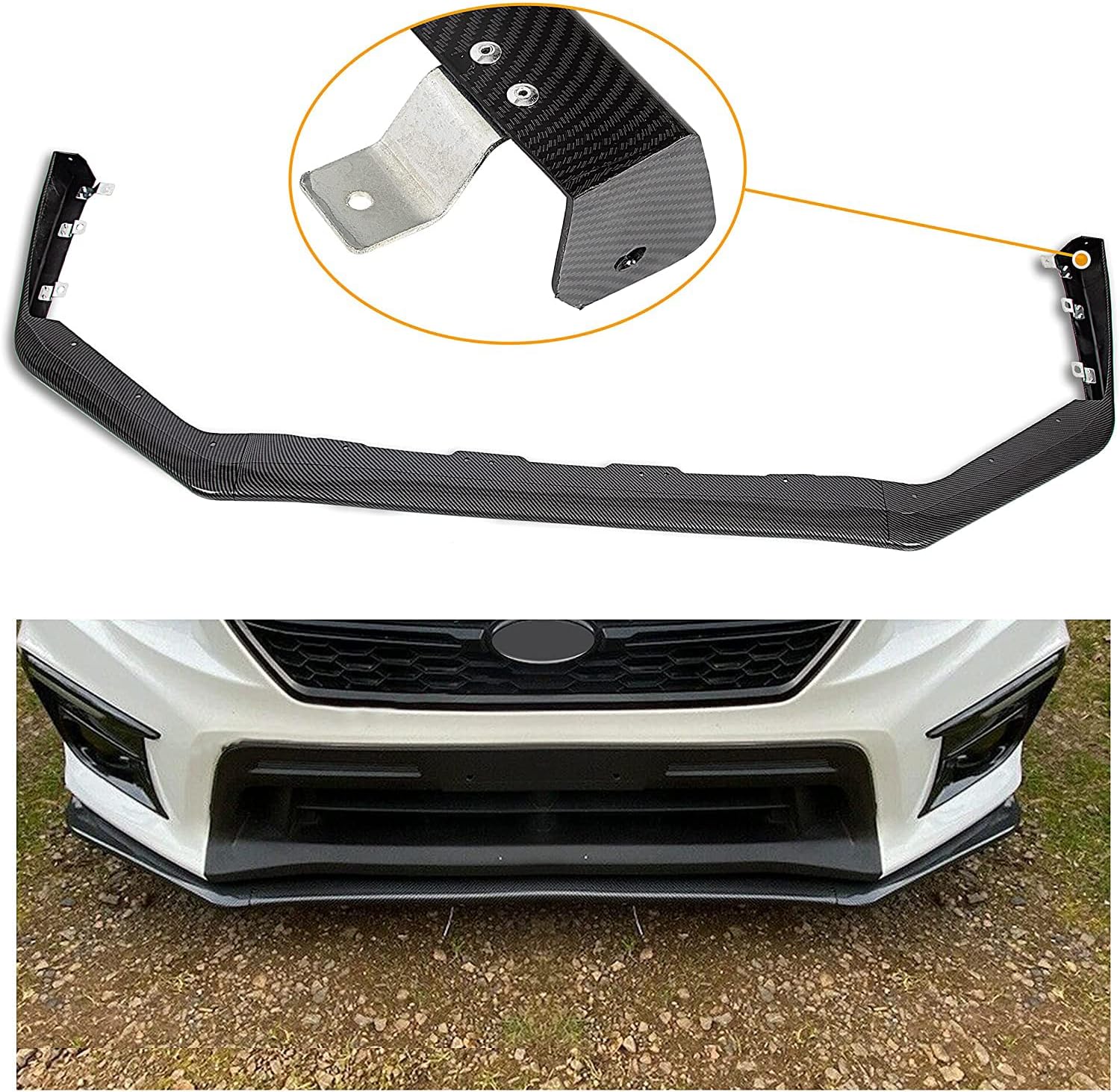 Carbon Fiber Style Front Bumper Lip Spoiler Pack of 2 M1943