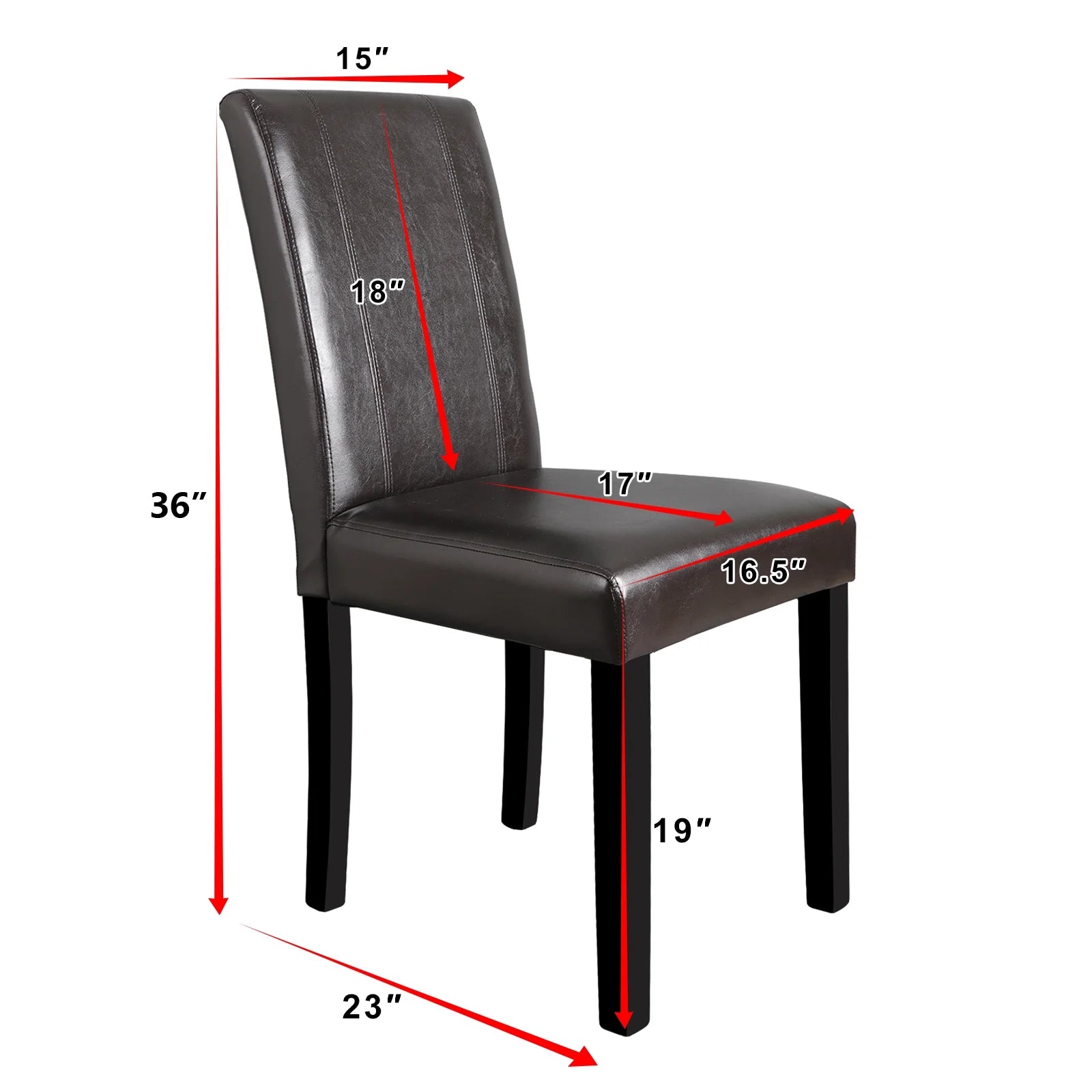 Brown Leather Backrest Dining Parson Chair G554