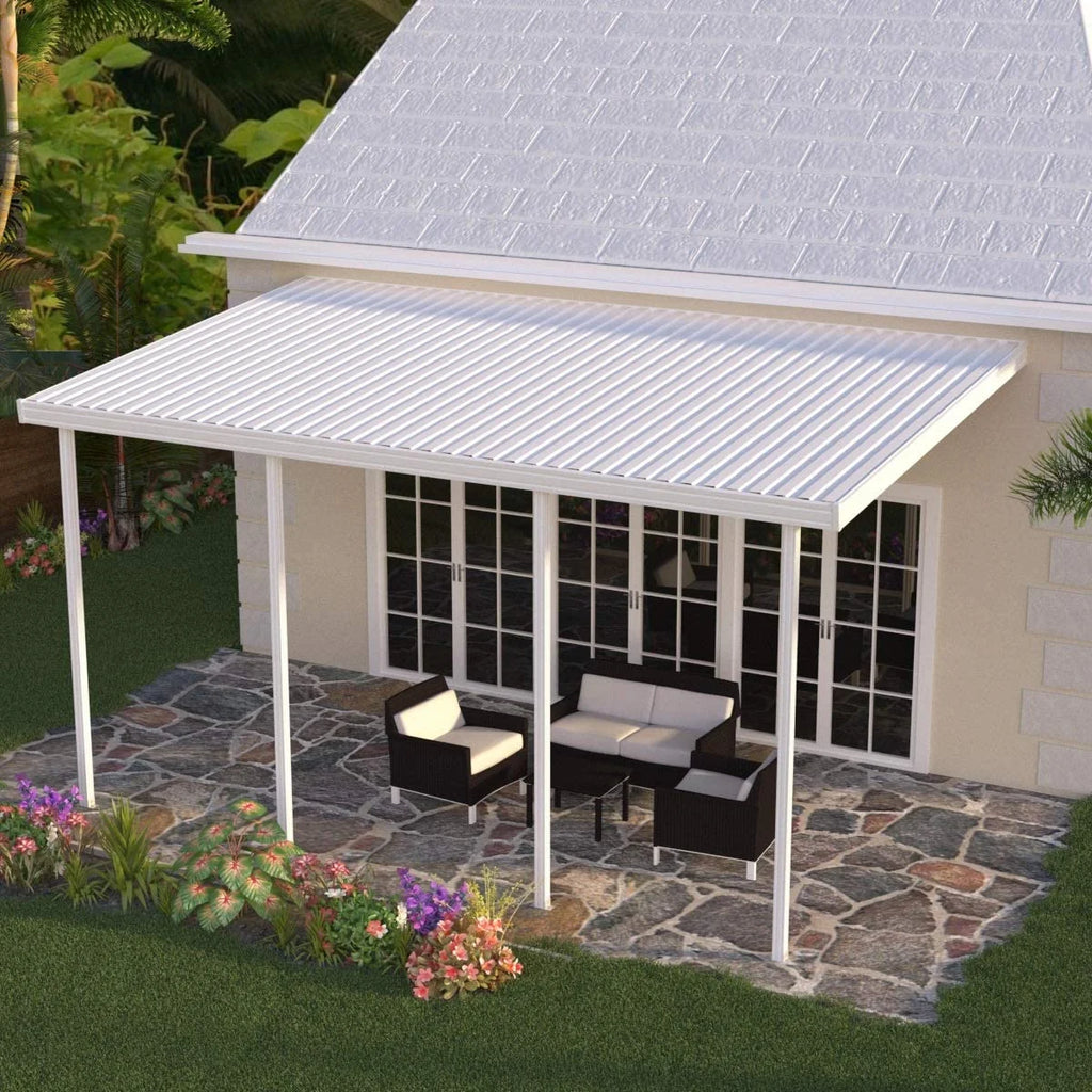 White Aluminum Patio Cover with 4 Posts Z47907