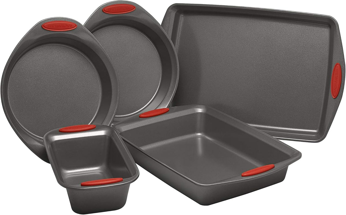 5 Piece Nonstick Bakeware Set with Bread Pan, Baking Pans and Cake Pans K488075