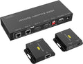 HDMI Extender Splitter 1x2 165ft/50m Over Cat5e/Cat6/7 with 2 Loop-Out Local Display Repeater Balun Ethernet Sender Transmitter Receiver Support 1080P@60HZ 3D EDID POC Pack of 2 J428