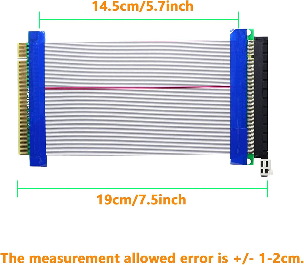 PCI-E Extender Cable 16x to 16x Flexible GPU Riser Adapter Card, 8inch, Pack of 2 U487