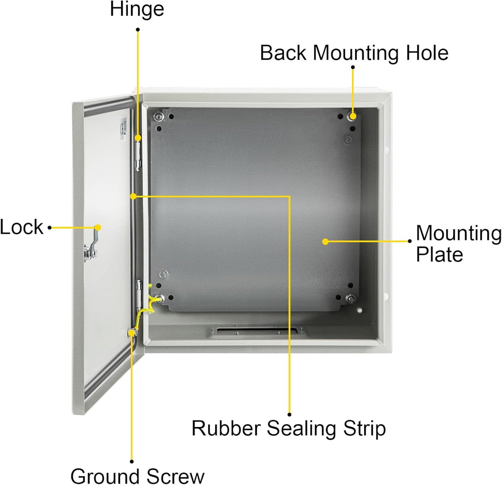 20 x 20 x 6'' NEMA 4X Steel Electrical Box with Mounting Plate S44323