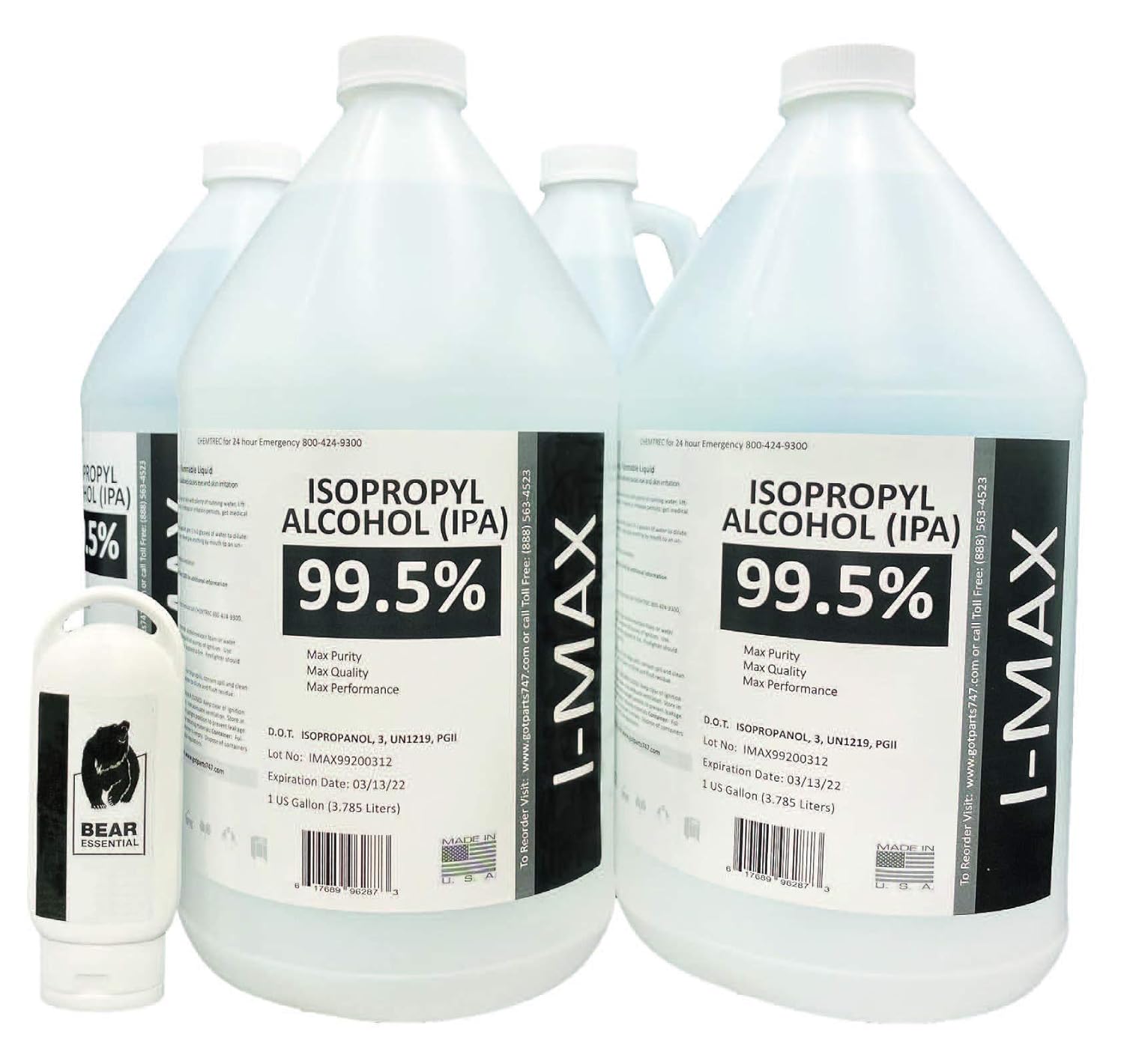 Isopropyl Alcohol 99.5% (4X1 Gallon) High Purity IPA M273710