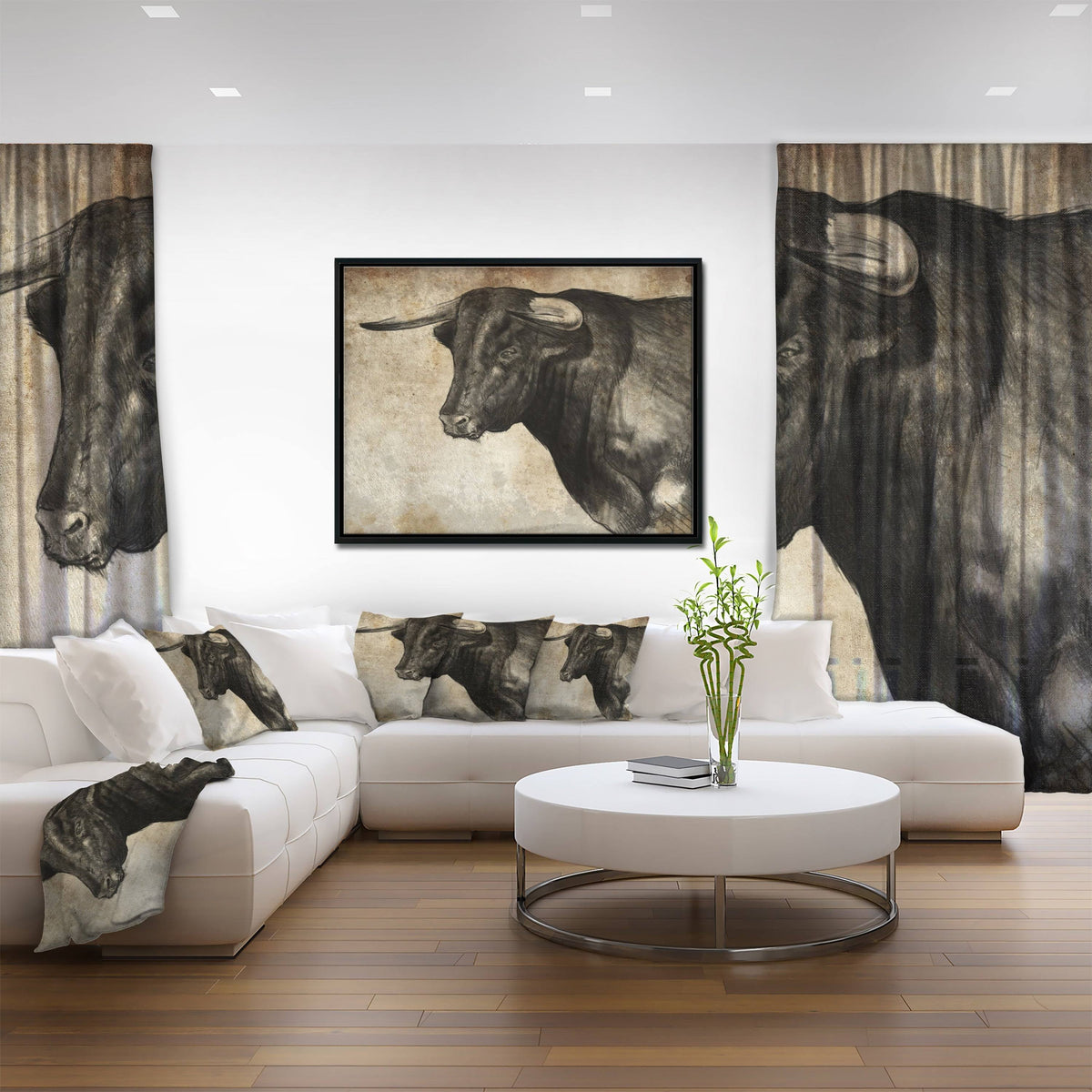 Multi Color Framed Canvas Animal Art I569