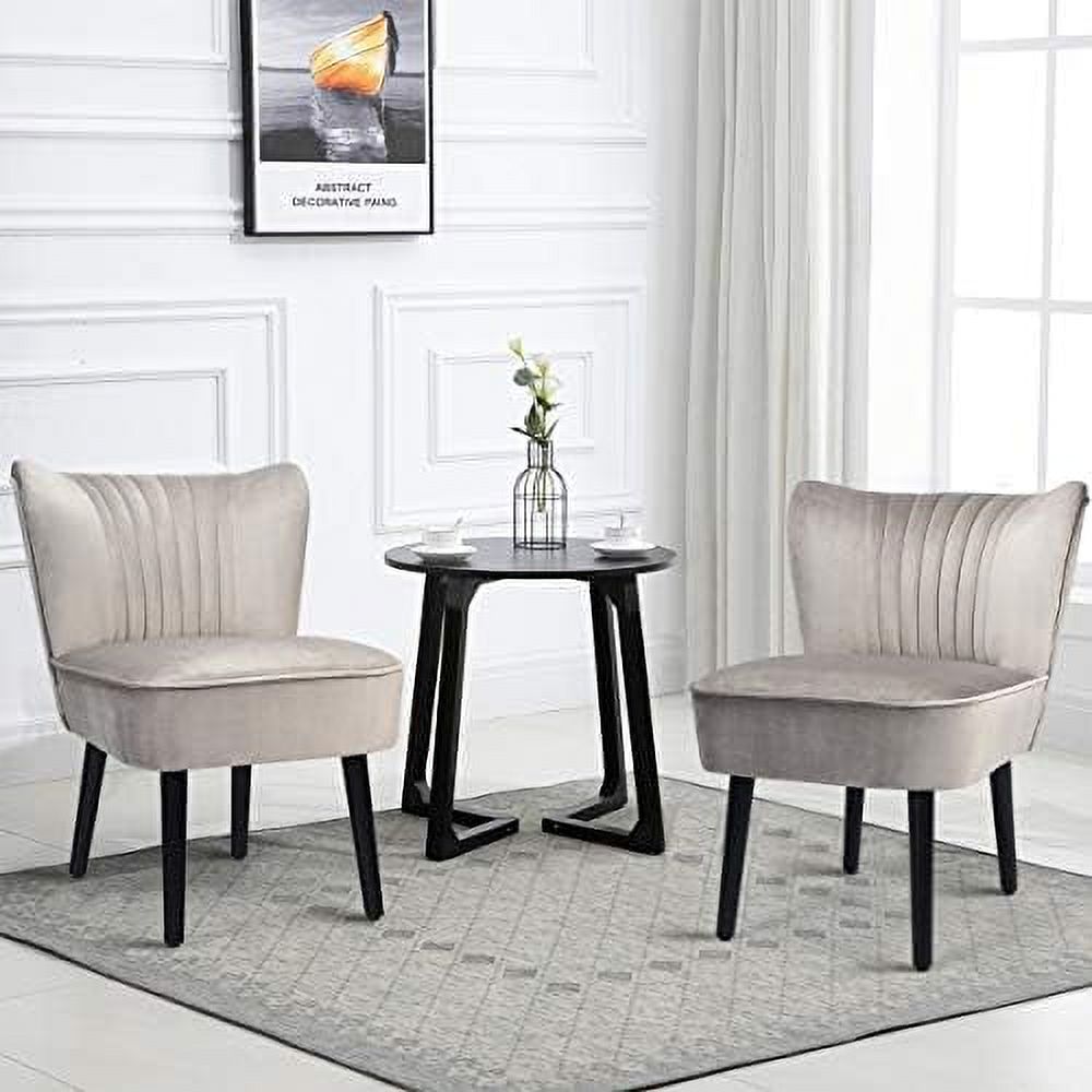 Velvet Accent Chair with Curved Backrest A871