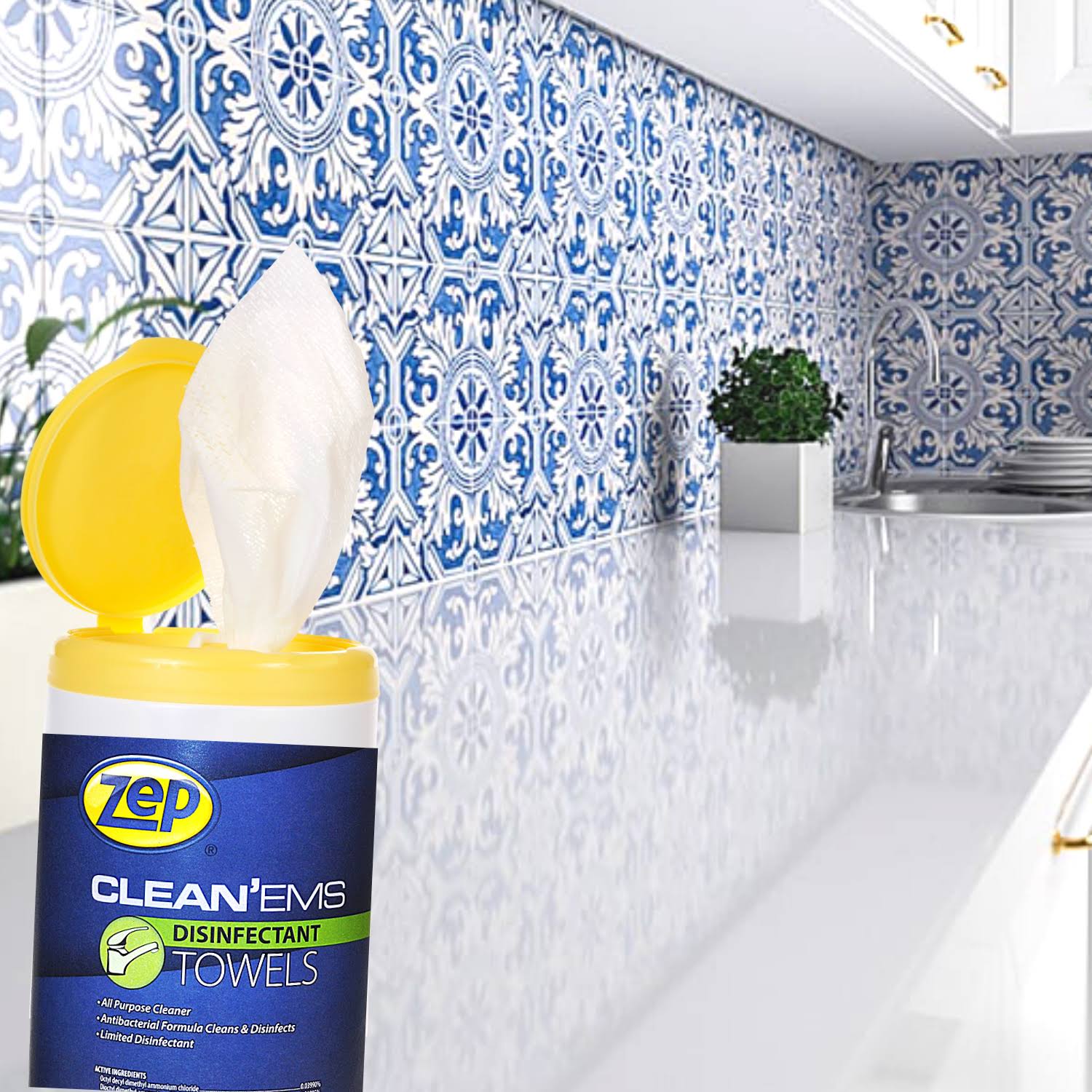 Disinfectant and Sanitizing Wipes, 40 Wipes per Canister, Case of 6 F145430