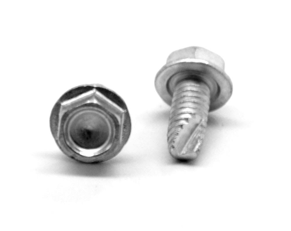1/4-20 x 2 Coarse Thread Thread Cutting Screw Hex Washer Head Type 23 Low Carbon Steel Zinc Plated S112