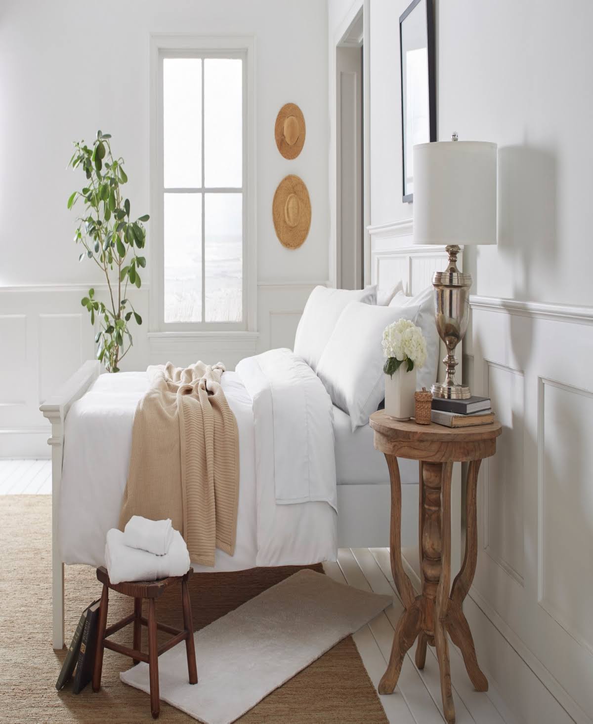 King White Bed Sheets E6997