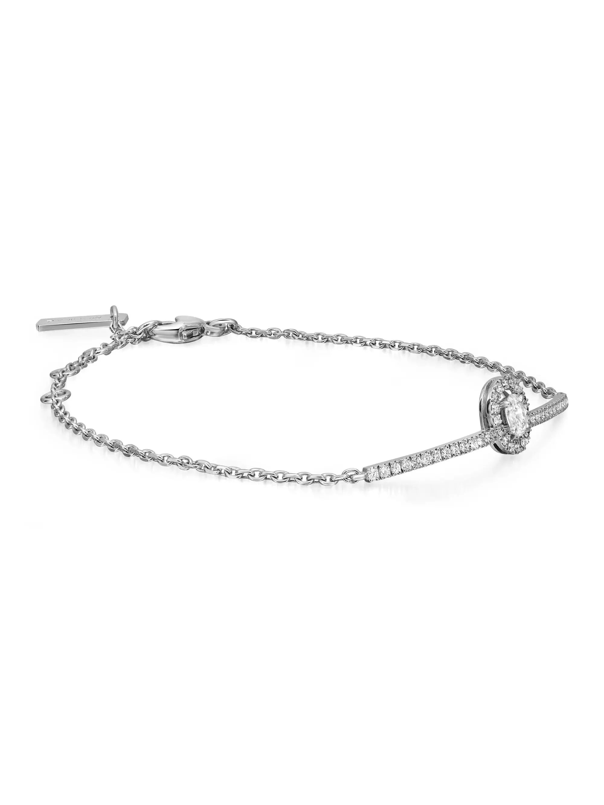 18K White Gold Diamond Chain Bracelet H994264