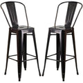 Industrial Black Antique Gold Metal Barstool V530804