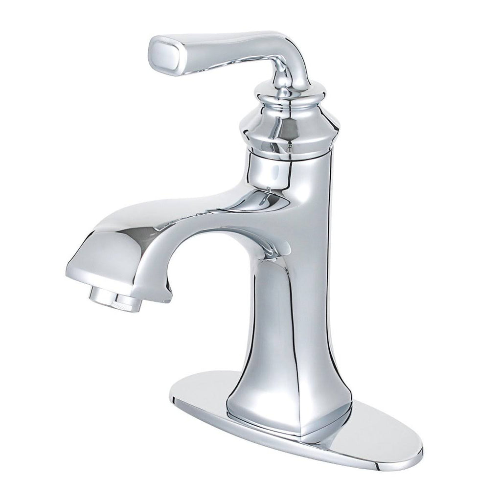 Oil Rubbed Bronze Single-Handle Bathroom Faucet with Push-Up Drain and Deck Plate D270059