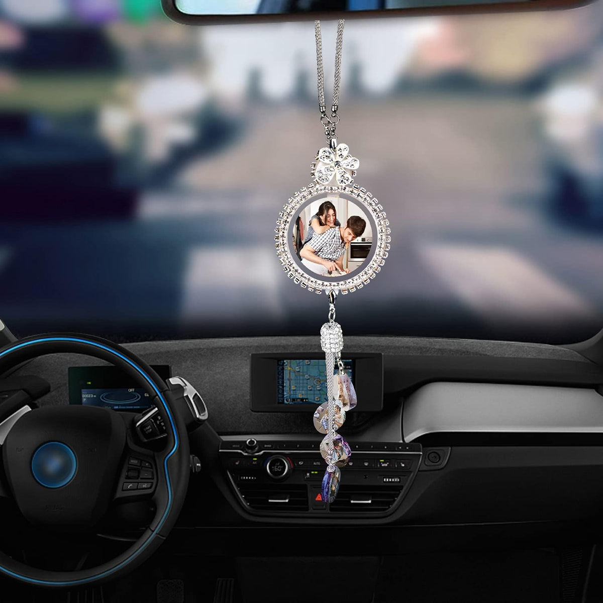 Crystal Car Charm Rearview Mirror Ornament Q365