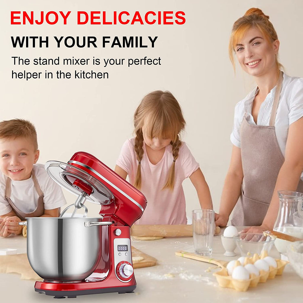 6.5-QT Red Electric Stand Mixer with Stainless Steel Bowl Y971235