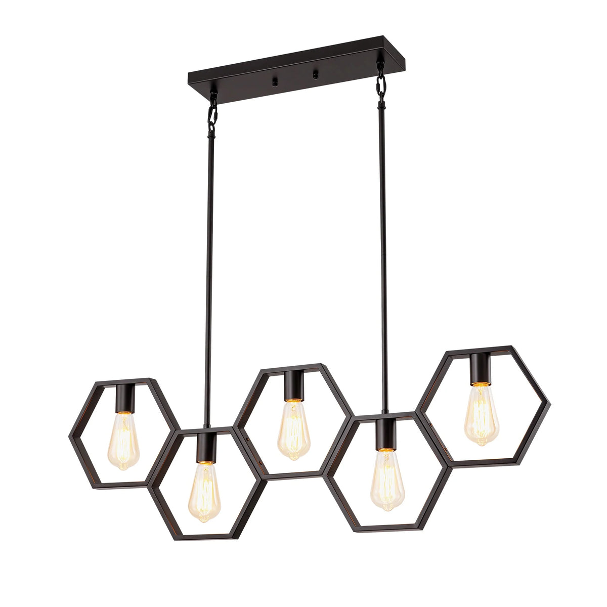 5-Light Square Geometric Pendant J39744